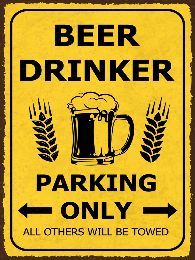 [LA-1812913] Blechschild 40x30 cm Beer Drinker parking only