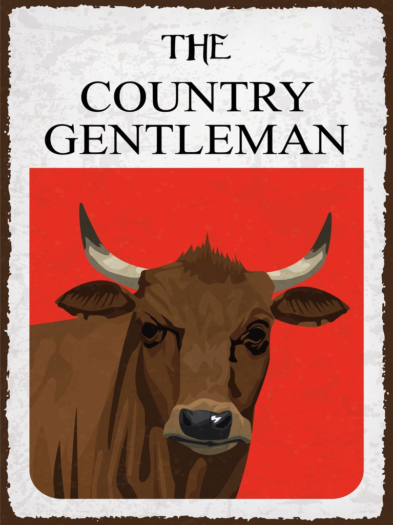 [LA-1812917] Blechschild 40x30 cm The country gentleman Rind