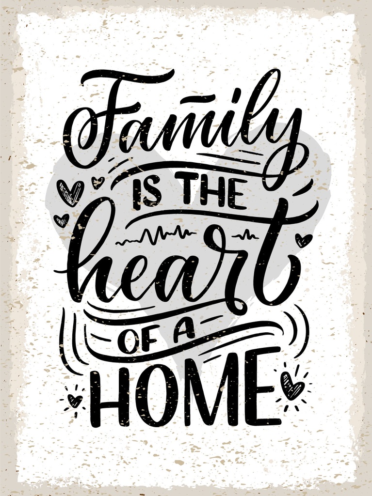 [LA-1812930] Blechschild 40x30 cm Family is the heart of a home
