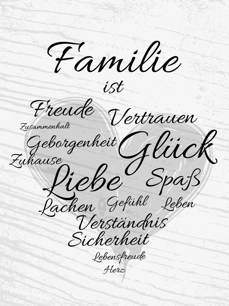 [LA-1812933] Blechschild 40x30 cm Familie ist Freude Vertrauen Glück Spaß