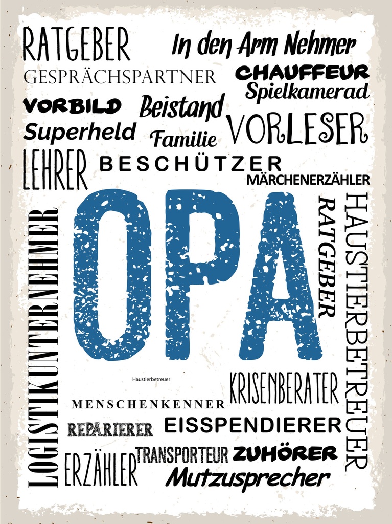 [LA-1812941] Blechschild 40x30 cm Opa Beschützer Beistand Ratgeber
