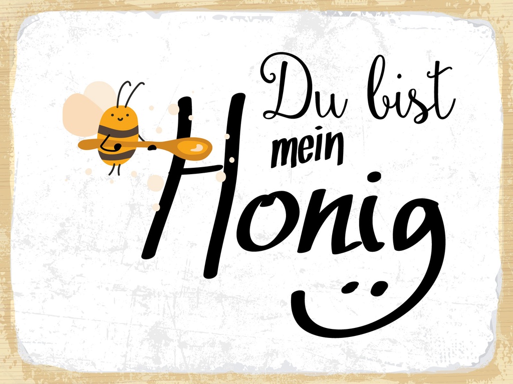 [LA-1812945] Blechschild 30x40 cm du bist mein Honig Bienen