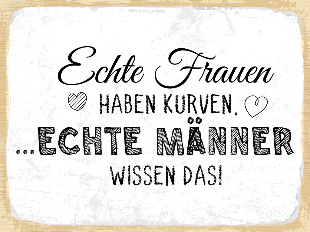 [LA-1812964] Blechschild 30x40 cm Echte Frauen haben Kurven