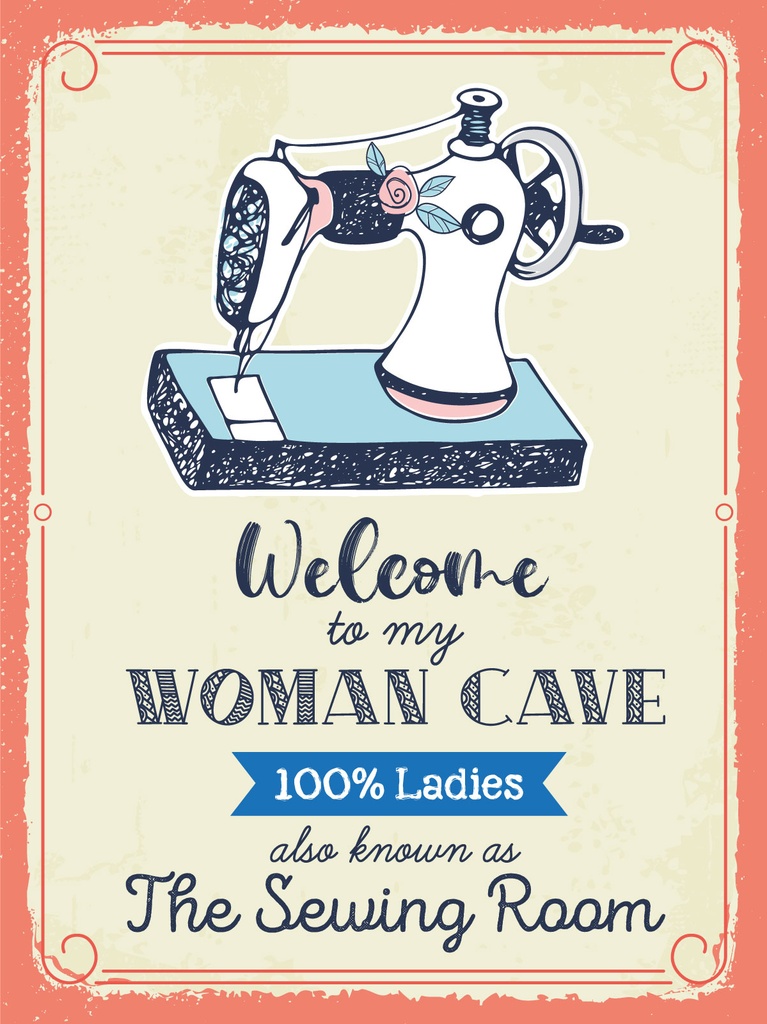 [LA-1813042] Blechschild 40x30 cm Welcome to my woman cave