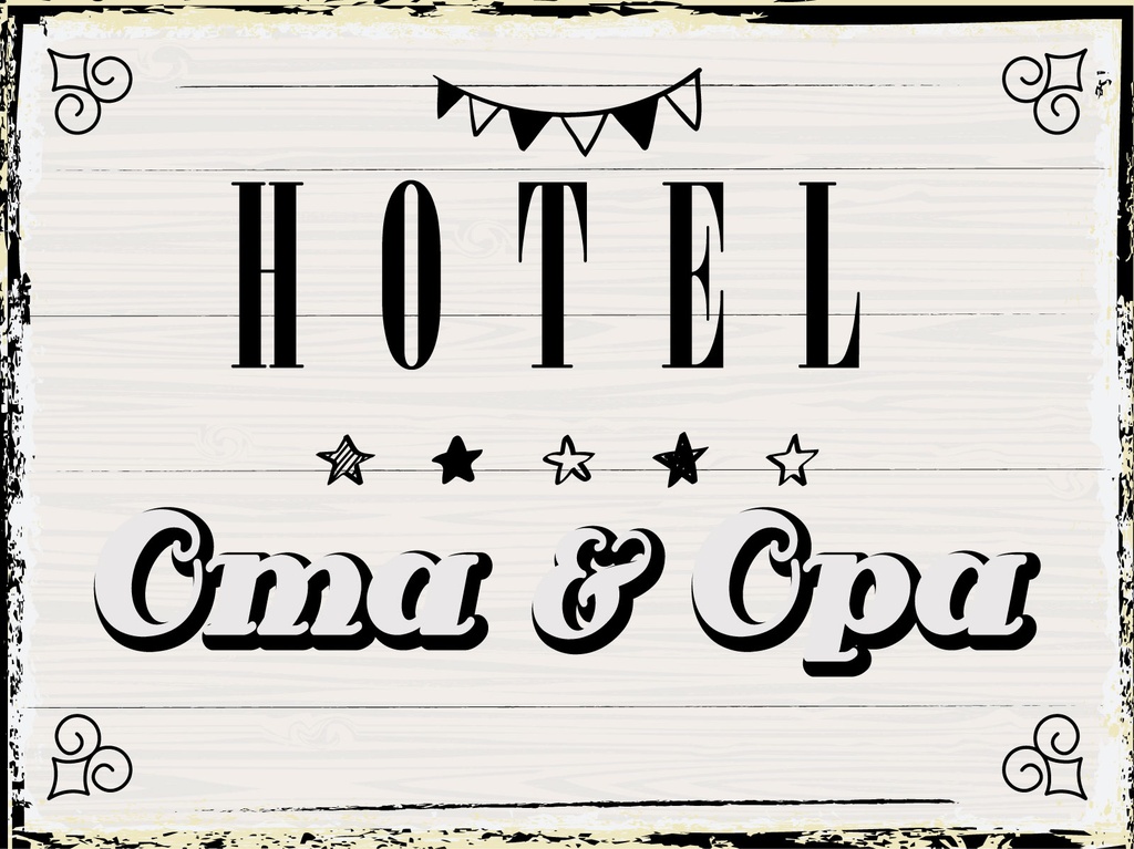 [LA-1813047] Blechschild 30x40 cm Hotel Oma und Opa