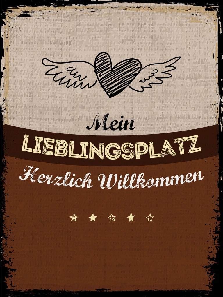 [LA-1813058] Blechschild 40x30 cm Mein Lieblingsplatz Herzlich Willkommen
