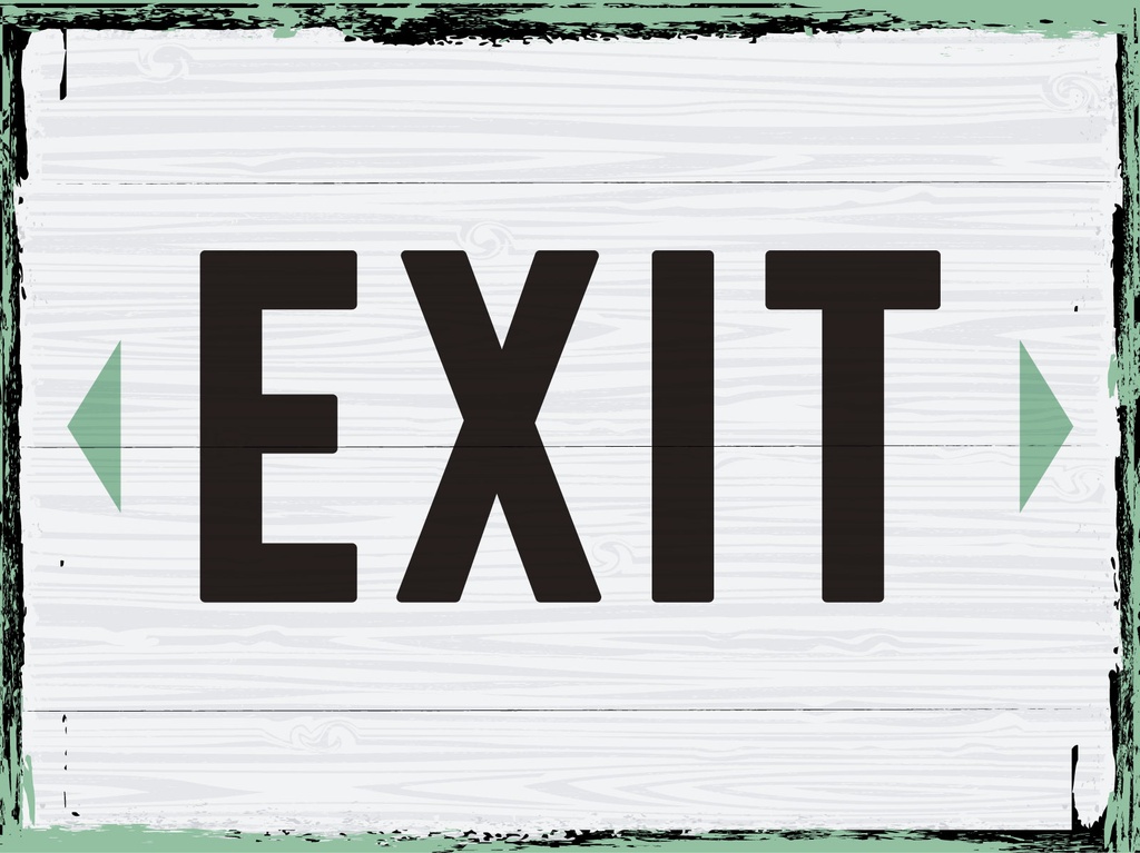 [LA-1813062] Blechschild 30x40 cm Exit Pfeil links und rechts weißes