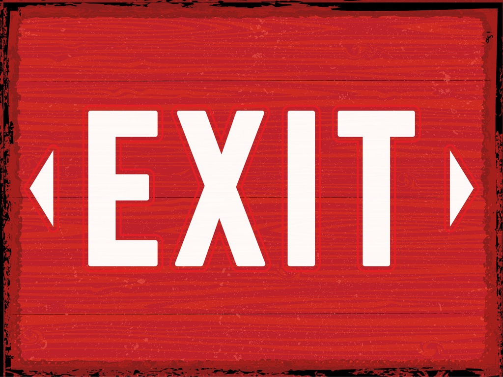 [LA-1813063] Blechschild 30x40 cm Exit Pfeil links und rechts rotes