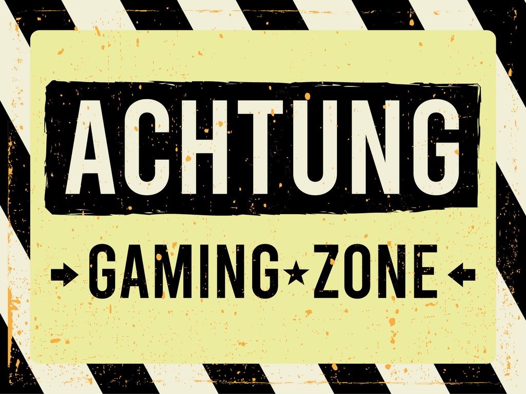 [LA-1813070] Blechschild 30x40 cm Achtung gaming zone