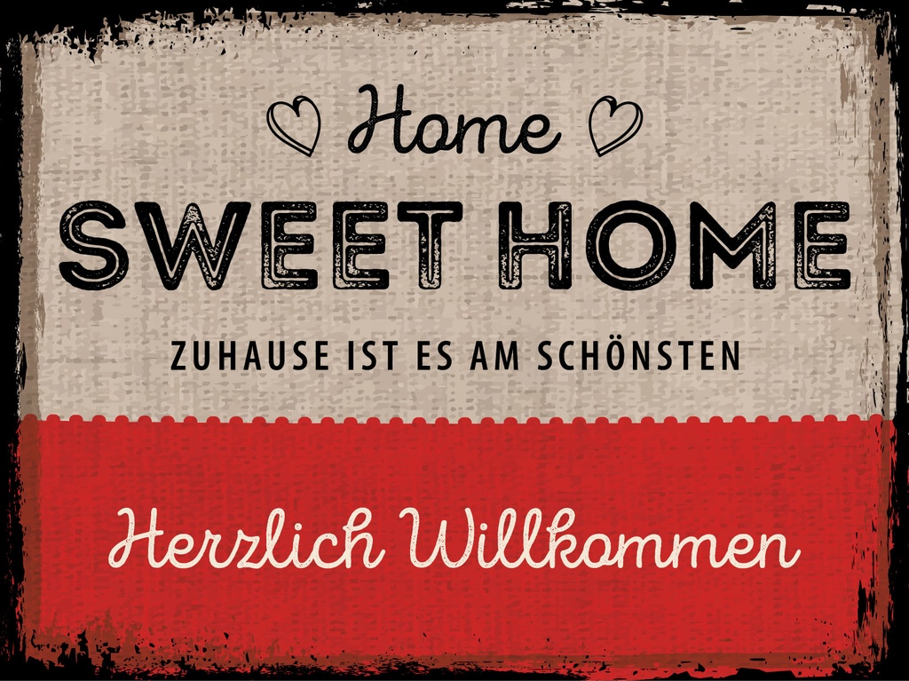 [LA-1813084] Blechschild 30x40 cm home sweet Home Herzlich Willkommen