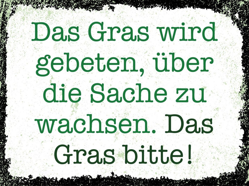 [LA-1813110] Blechschild 30x40 cm Gras bitte über die Sache zu wachsen