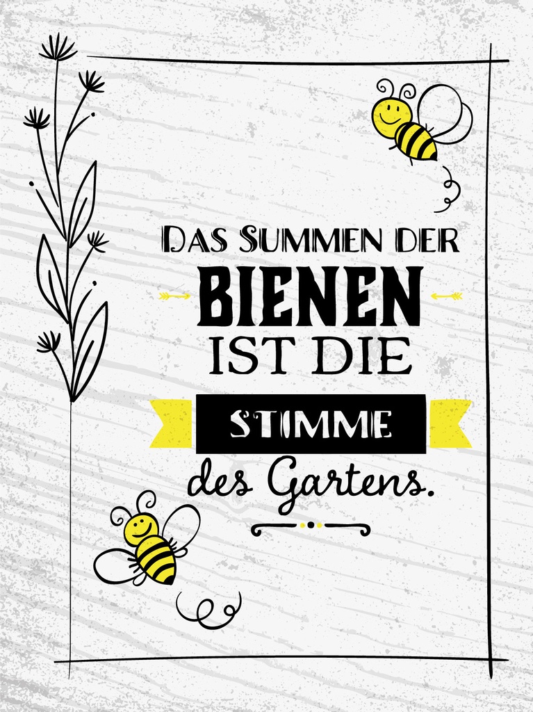 [LA-1813118] Blechschild 40x30 cm Summen der Bienen ist Stimme des Gartens