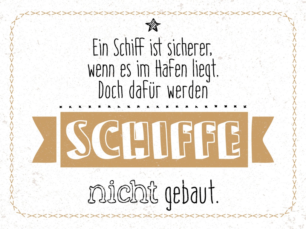 [LA-1813151] Blechschild 30x40 cm Schiff sicherere im Hafen. Doch dafür nicht gebaut