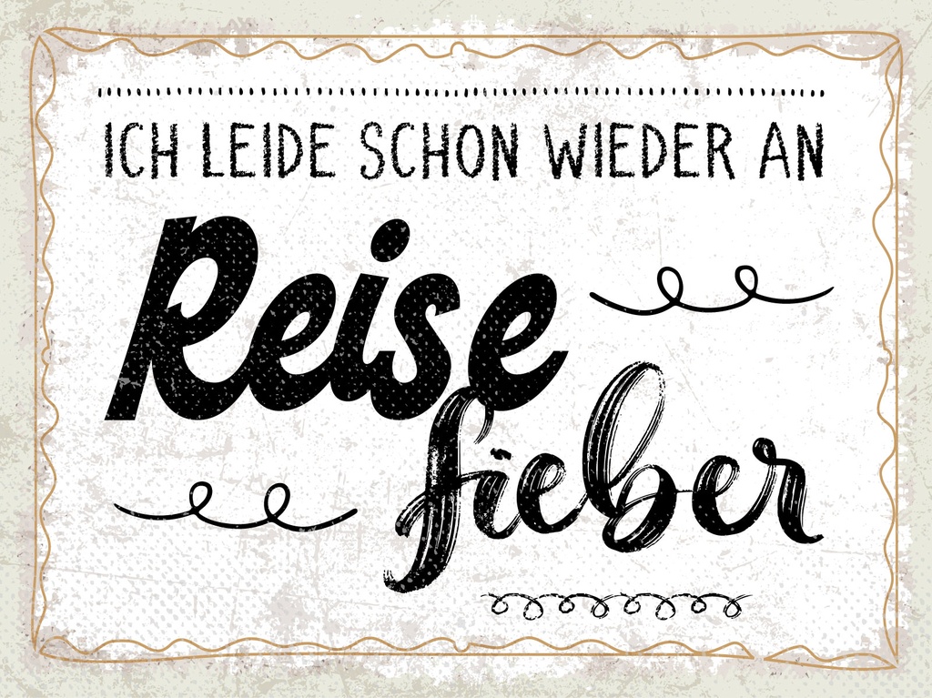 [LA-1813168] Blechschild 30x40 cm Ich leider schon wieder an Reisefieber