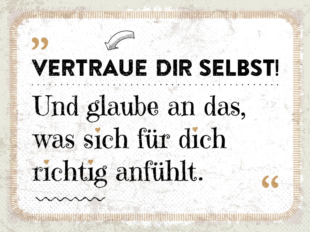 [LA-1813174] Blechschild 30x40 cm Vertraue dir Selbst