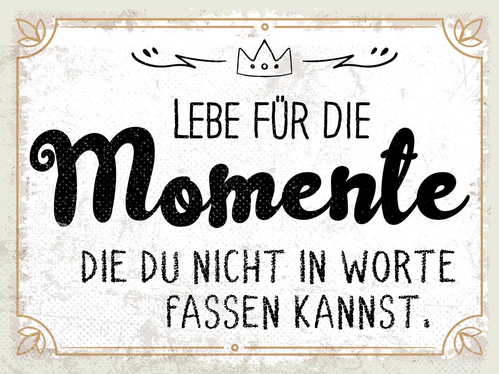 [LA-1813178] Blechschild 30x40 cm Momente die du nicht in Worte fassen kannst
