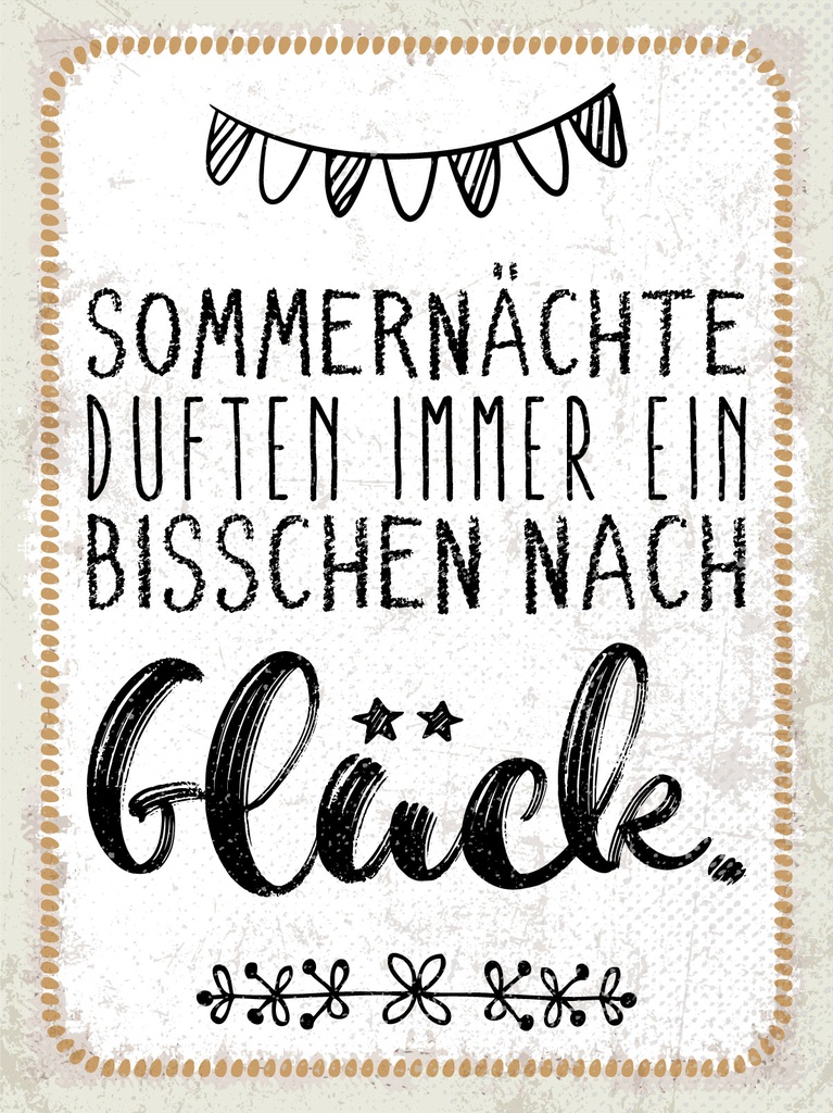 [LA-1813232] Blechschild 40x30 cm Sommernächte duften nach Glück