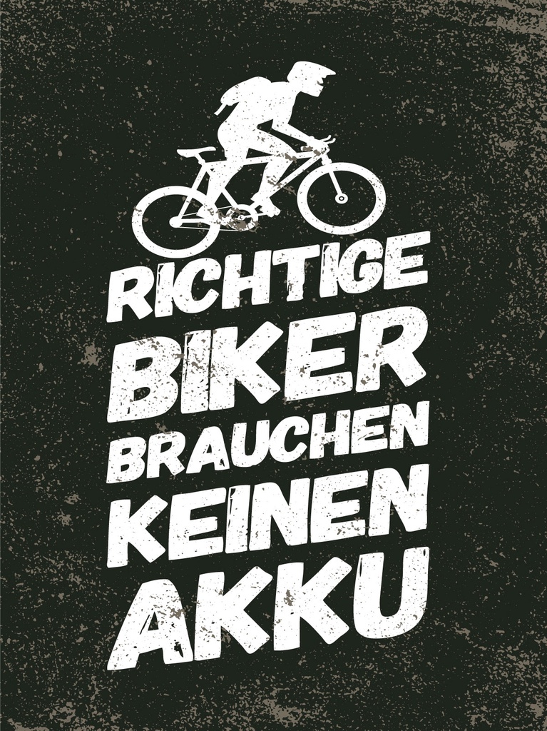 [LA-1813260] Blechschild 40x30 cm Richtige Biker brauchen keinen Akku