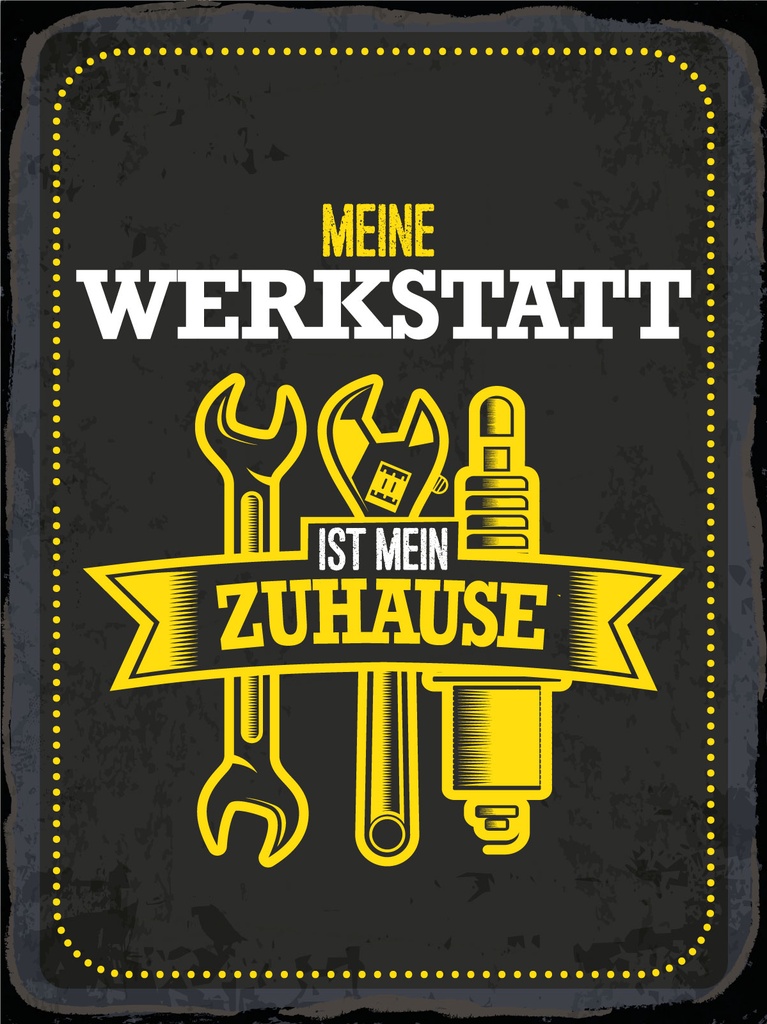 [LA-1813275] Blechschild 40x30 cm Meine Werkstatt ist mein Zuhause