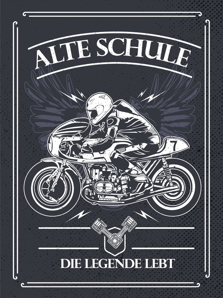 [LA-1813285] Blechschild 40x30 cm Alte Schule Die Legende Lebt