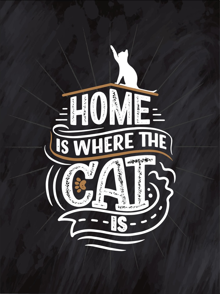 [LA-1813361] Blechschild 40x30 cm Home is where the cat is