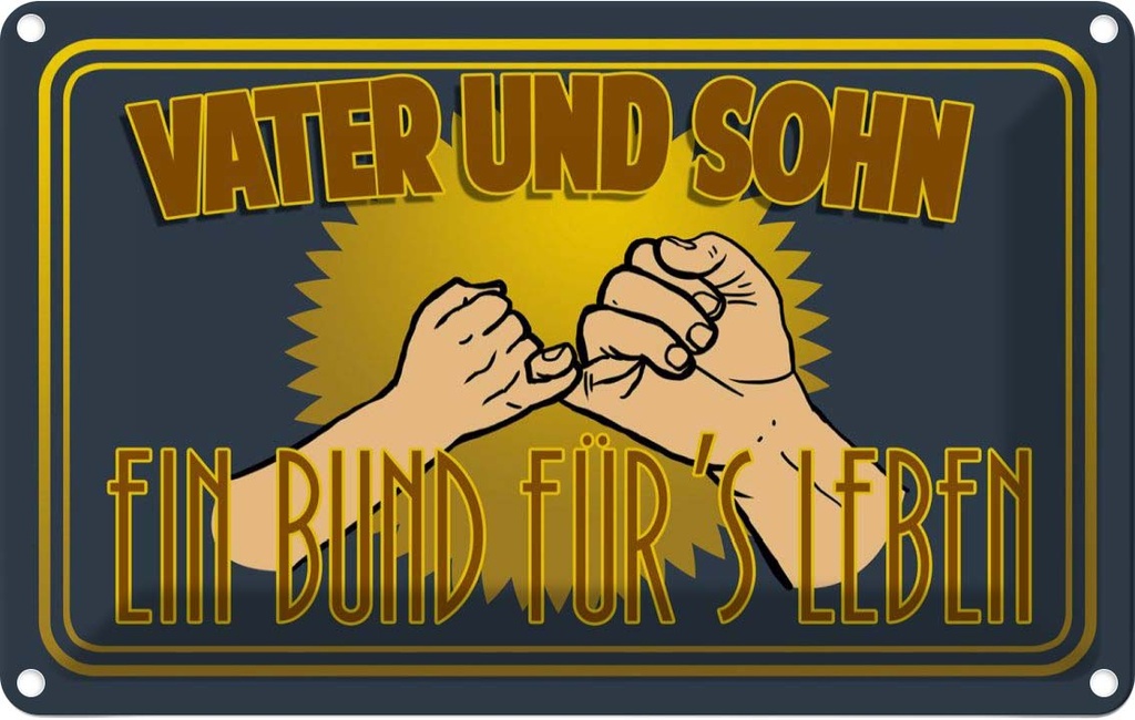 [LA-112482-1812] Blechschild 12x18 cm Vater und Sohn ein Bund für Familie Freunde
