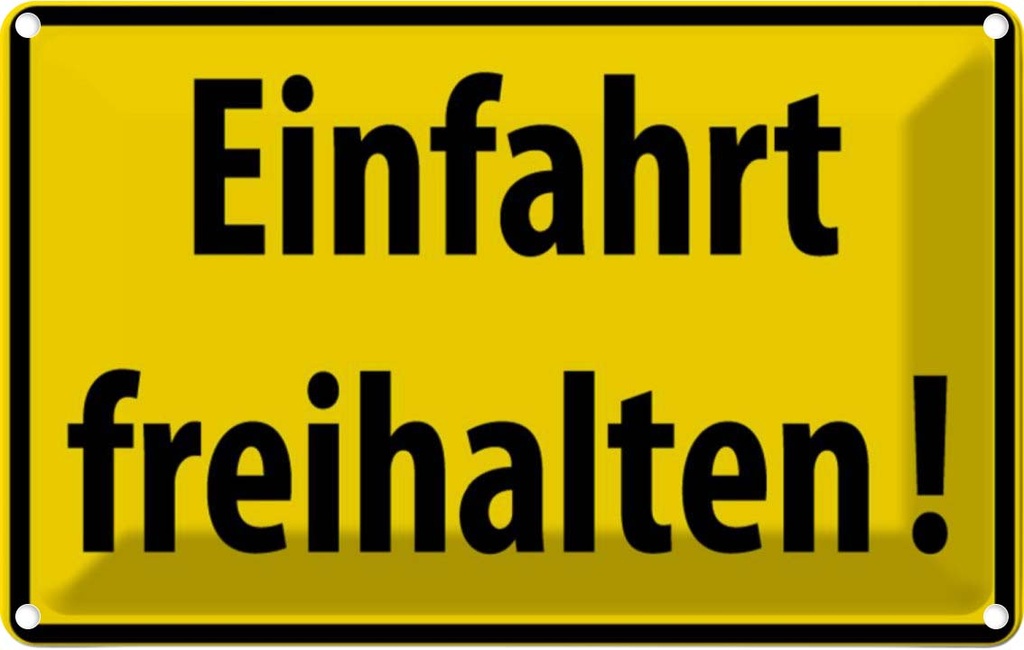 [LA-111644-2030] Blechschild 20x30 cm Einfahrt freihalten Warnschild Hinweisschild Sicherheit Vorsicht