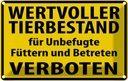Blechschild 20x30 cm Wertvoller Tierbestand Warnschild Hinweisschild Tier Haustier Sicherheit Vorsicht
