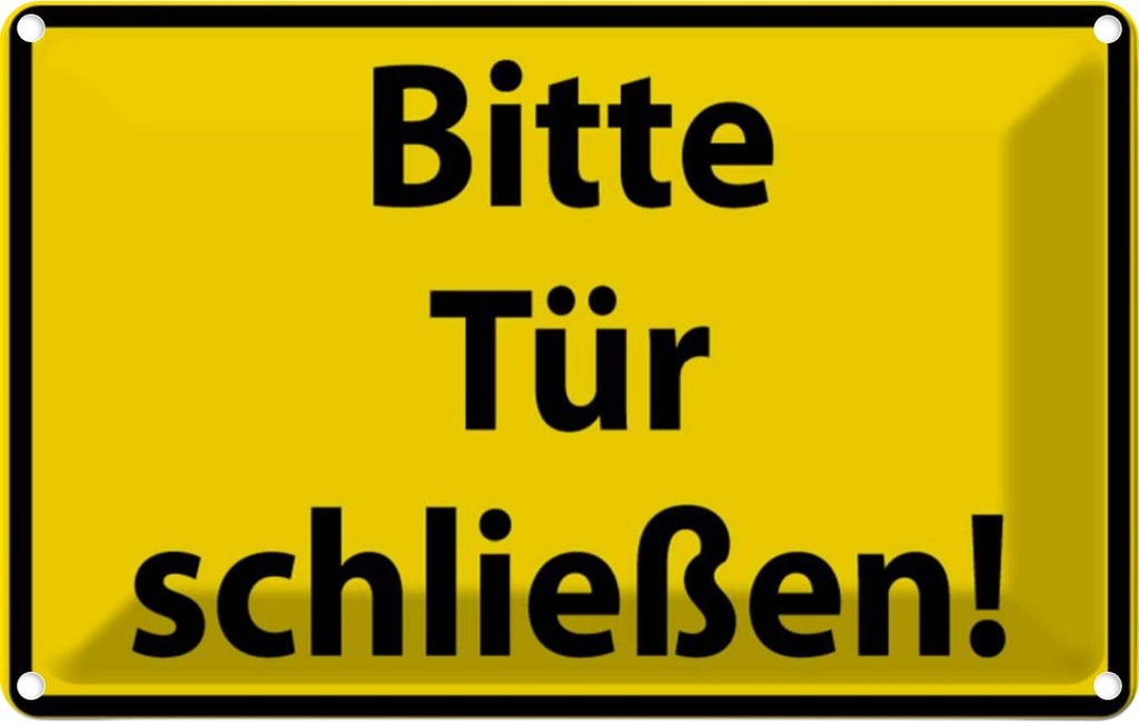 [LA-111655-2030] Blechschild 20x30 cm Bitte Tür schließen Warnschild Hinweisschild Sicherheit Vorsicht