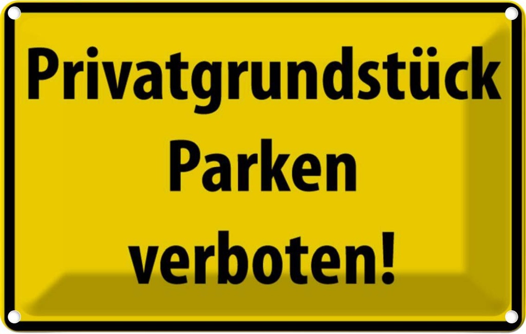 [LA-111659-2030] Blechschild 20x30 cm Privatgrundstück Parkverbot Warnschild Hinweisschild Sicherheit Vorsicht