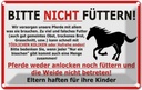 Blechschild 20x30 cm Pferd Bitte nicht füttern Tier Haustier