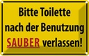 Blechschild 20x30 cm Toilette nach Benutzung Warnschild Hinweisschild Sicherheit Vorsicht