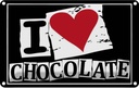 Blechschild 20x30 cm I Love Chocolate Herz Spruch Zitat