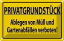 Blechschild 20x30 cm PRIVATGRUNDSTÜCK abl. von Müll verboten Warnschild Hinweisschild Sicherheit Vorsicht