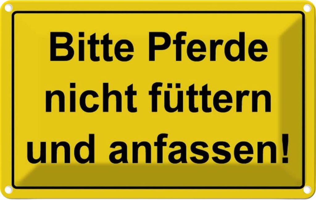 [LA-111721-2030] Blechschild 20x30 cm Bitte Pferde nicht füttern Warnschild Hinweisschild Sicherheit Vorsicht