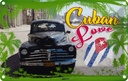 Blechschild 12x18 cm Cuban Love Auto Fingerabdruck Garage Werkstatt