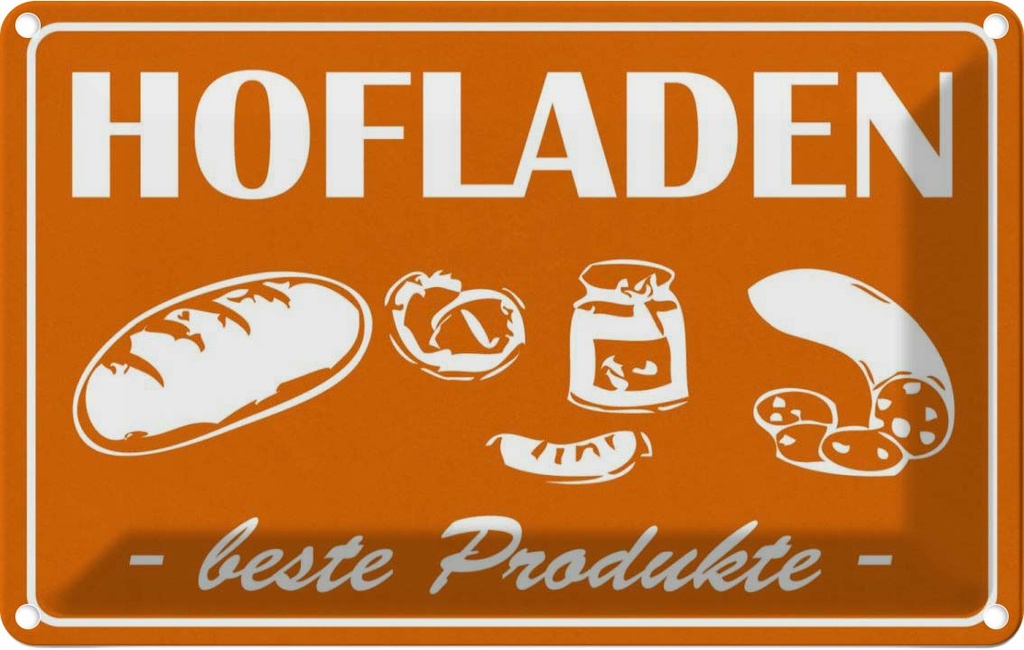 [LA-111759-2030] Blechschild 20x30 cm Hofladen Beste Produkte Dekoration