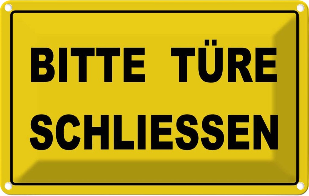 [LA-111772-2030] Blechschild 20x30 cm Bitte Türe schließen Warnschild Hinweisschild Sicherheit Vorsicht