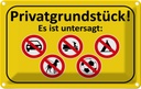 Blechschild 20x30 cm Privatgrundstück Es ist untersagt Warnschild Hinweisschild Sicherheit Vorsicht