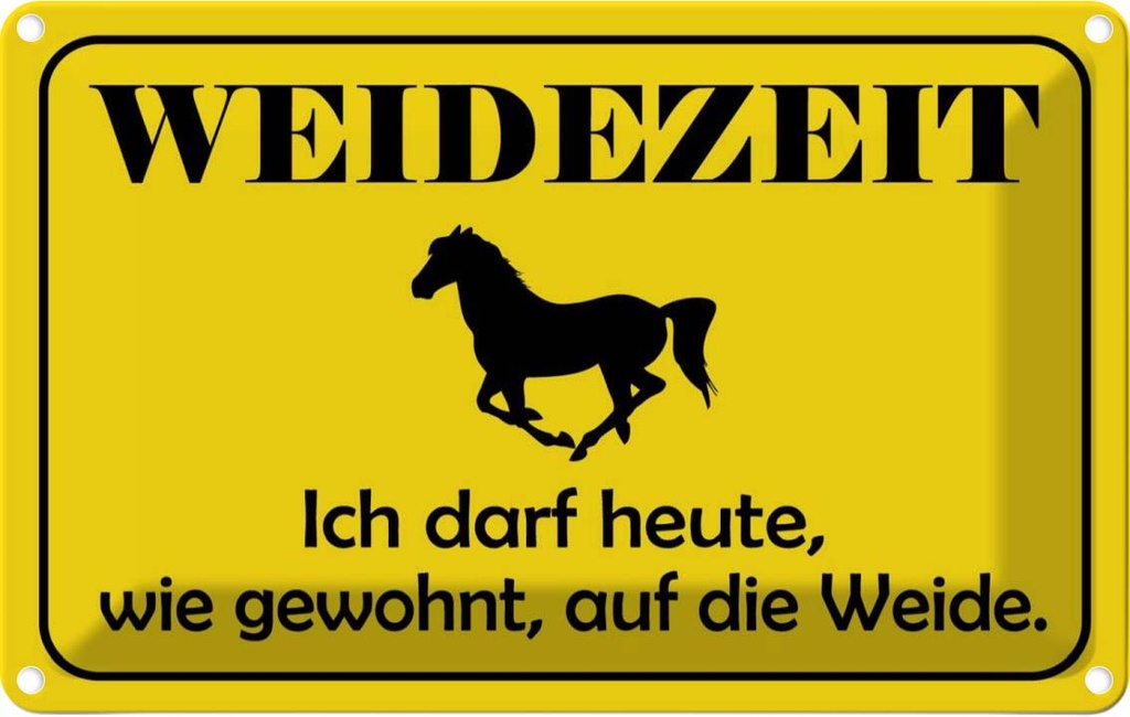 [LA-111818-2030] Blechschild 20x30 cm Weidenzeit Pferd Tier Haustier