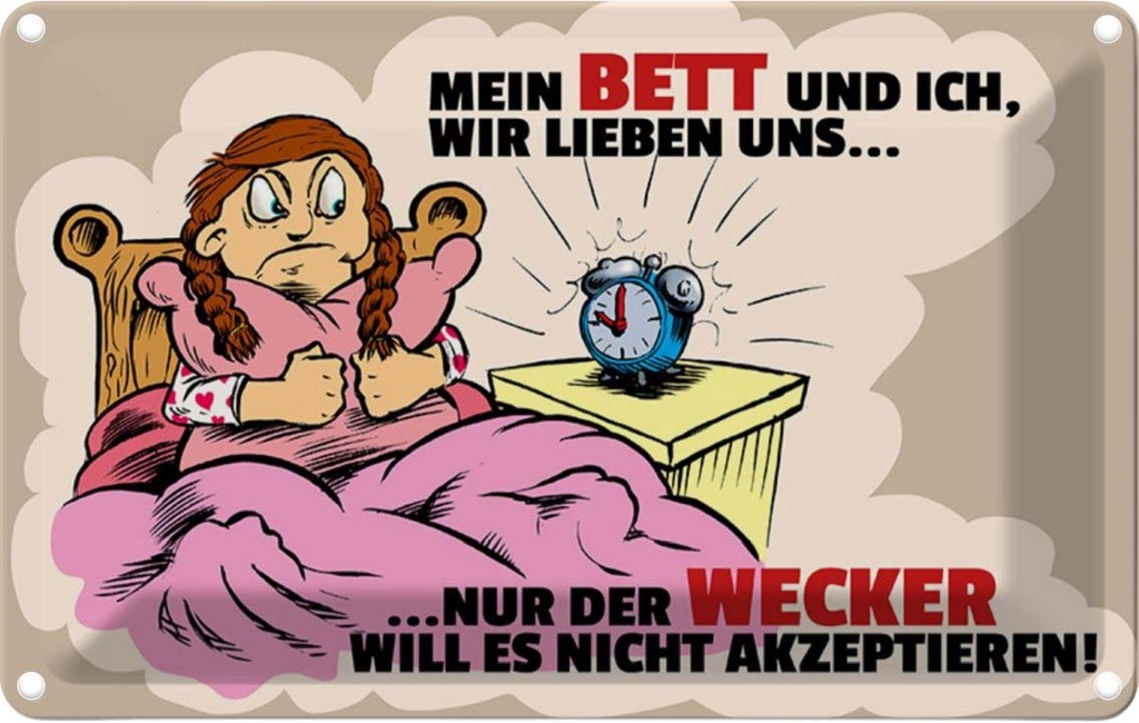 [LA-112038-2030] Blechschild 20x30 cm Mein Bett und Ich wir lieben uns Spruch Zitat