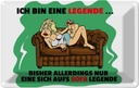 Blechschild 20x30 cm Bin eine Legende auf Sofa Spruch Zitat