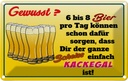 Blechschild 20x30 cm Alkohol 6-8 Bier ganzer Scheiß egal Spruch Zitat