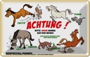 Blechschild 20x30 cm Achtung keine Hunde auf Weide Warnschild Hinweisschild Sicherheit Vorsicht