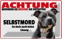 Blechschild 20x30 cm Achtung bedenken eintreten Hund Witz Humor Lustig Spaß