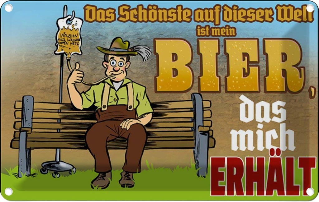 [LA-112292-2030] Blechschild 20x30 cm Alkohol Schönste auf dieser Welt Bier Spruch Zitat