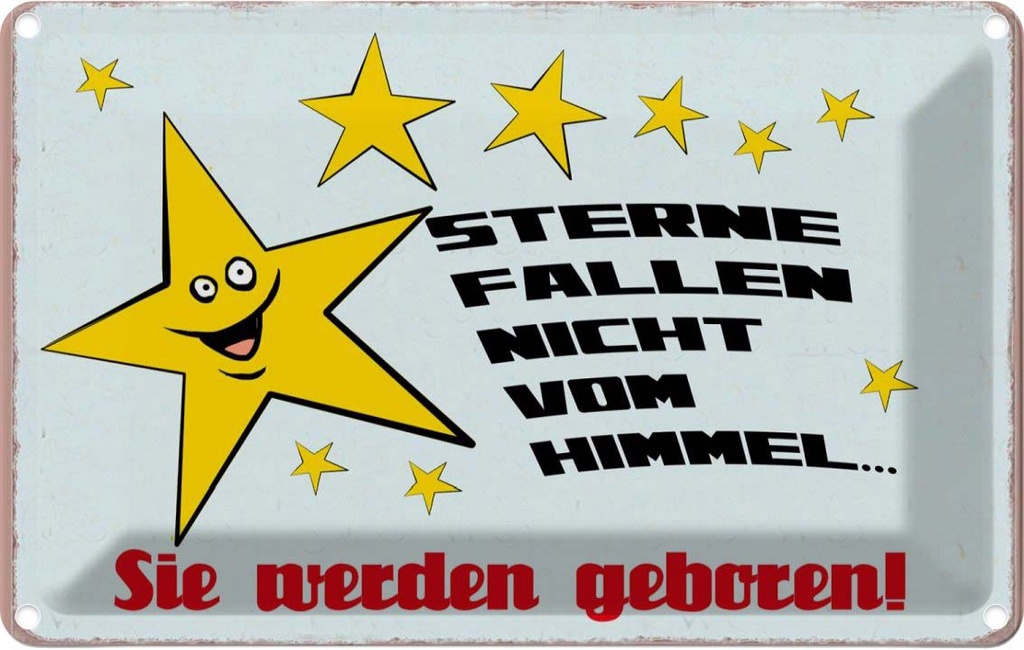 [LA-112337-2030] Blechschild 20x30 cm Sterne fallen nicht vom Himmel Spruch Zitat