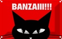 Blechschild 20x30 cm Katze Banzaiii!!! Tier Haustier