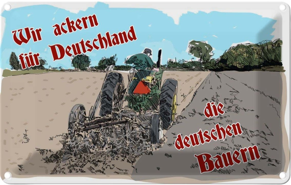 [LA-112376-2030] Blechschild 20x30 cm ackern für Deutschland Bauern