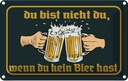 Blechschild 20x30 cm Alkohol du nicht da wenn kein Bier hast Spruch Zitat